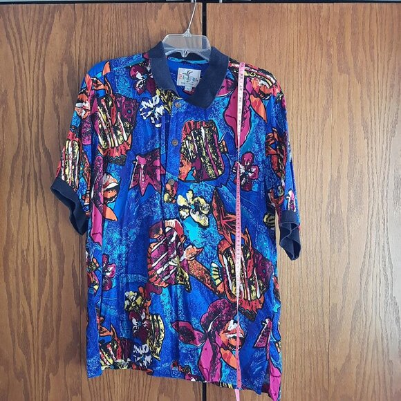 Palm Bay Made in Hawaii Men Short Sleeve Shirt MultiColor SzL PreLoved Good Cond - Picture 2 of 9